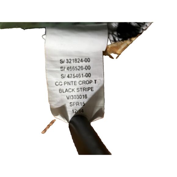 Gap Crop Tank Top Medium Zipper Back Heavyweight Knit Ponte Stripe Black &White - Picture 11 of 11